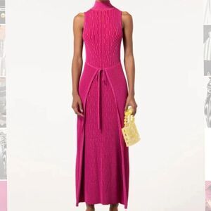 Cult Gaia Fuchsia Knit Maxi Dress